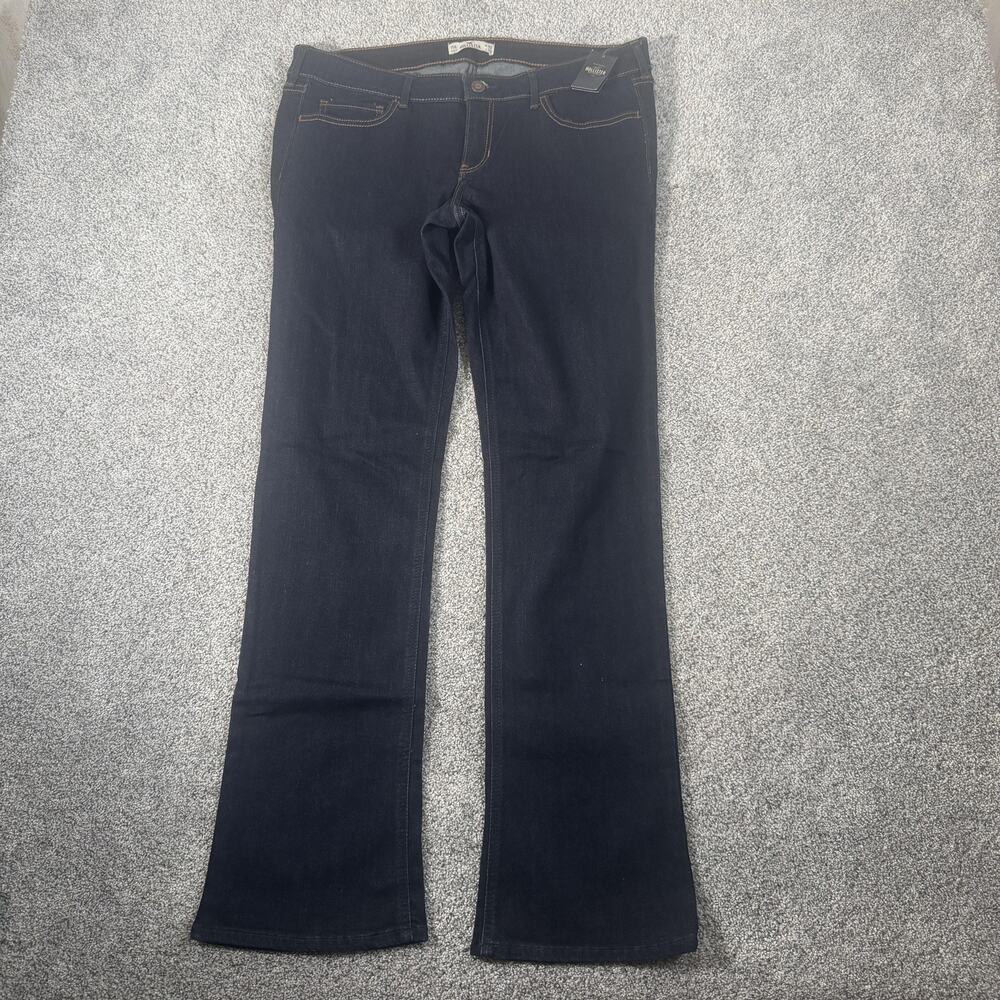 Hollister Boot Jeans 15L 32x33 Blue Dark Wash Bootcut Denim Casual Stretch